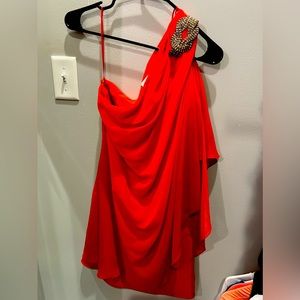 One-Shoulder BeBe Ombré Cocktail Dress